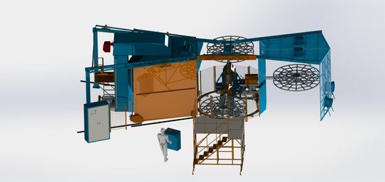Máquina de moldagem rotativa de forno de três braços de poupança de energia automática